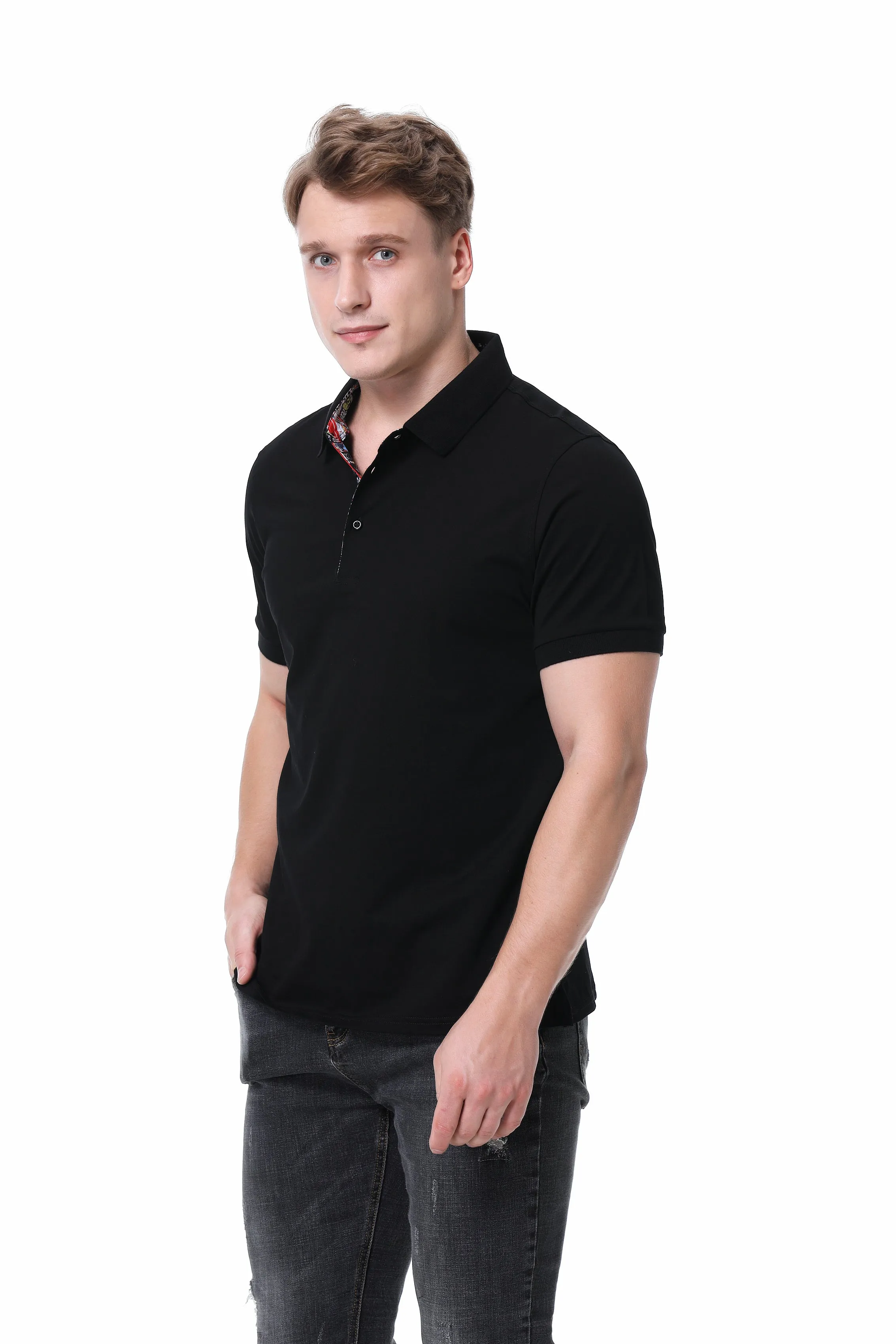 Duchamp Short Sleeve Black Polo