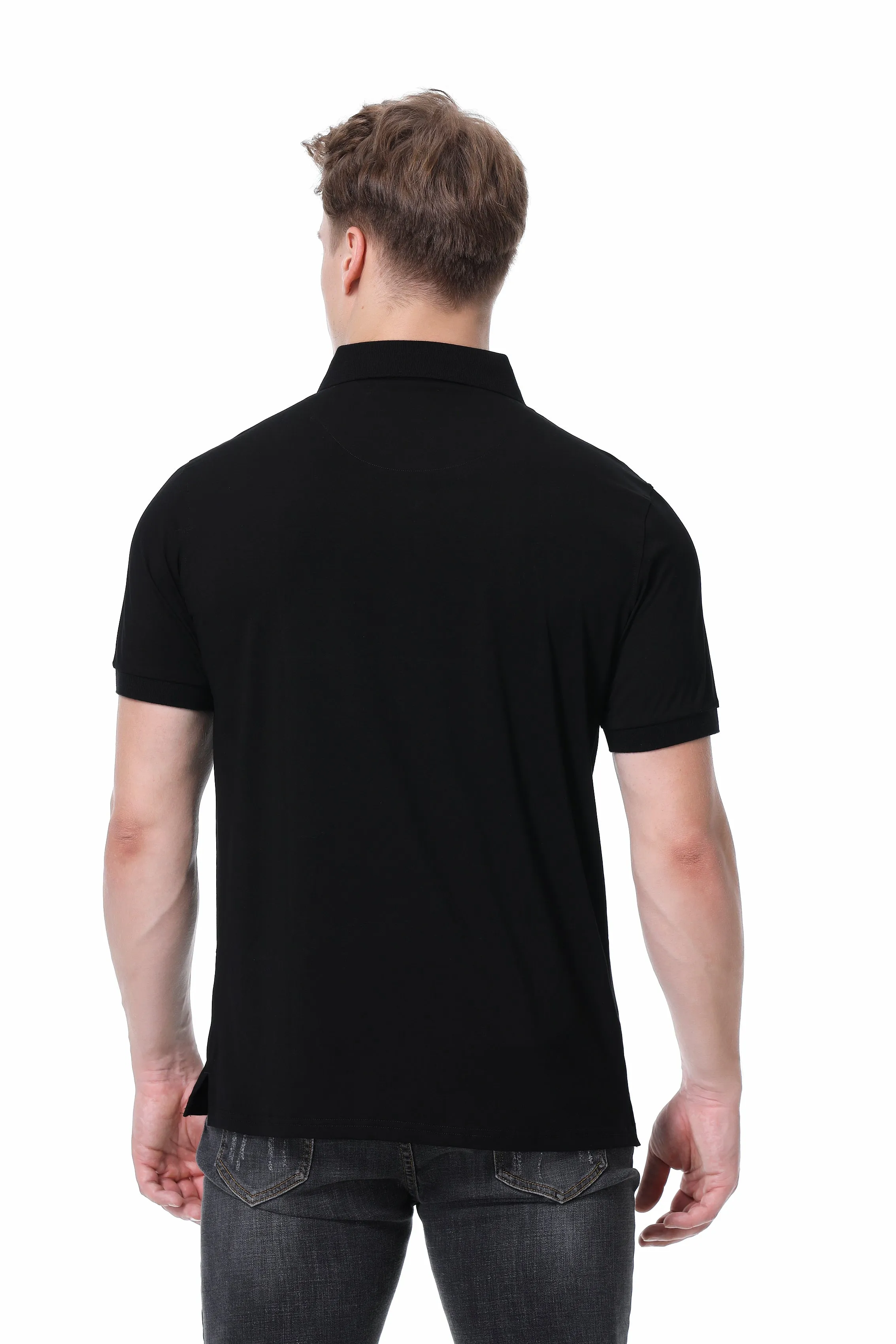 Duchamp Short Sleeve Black Polo