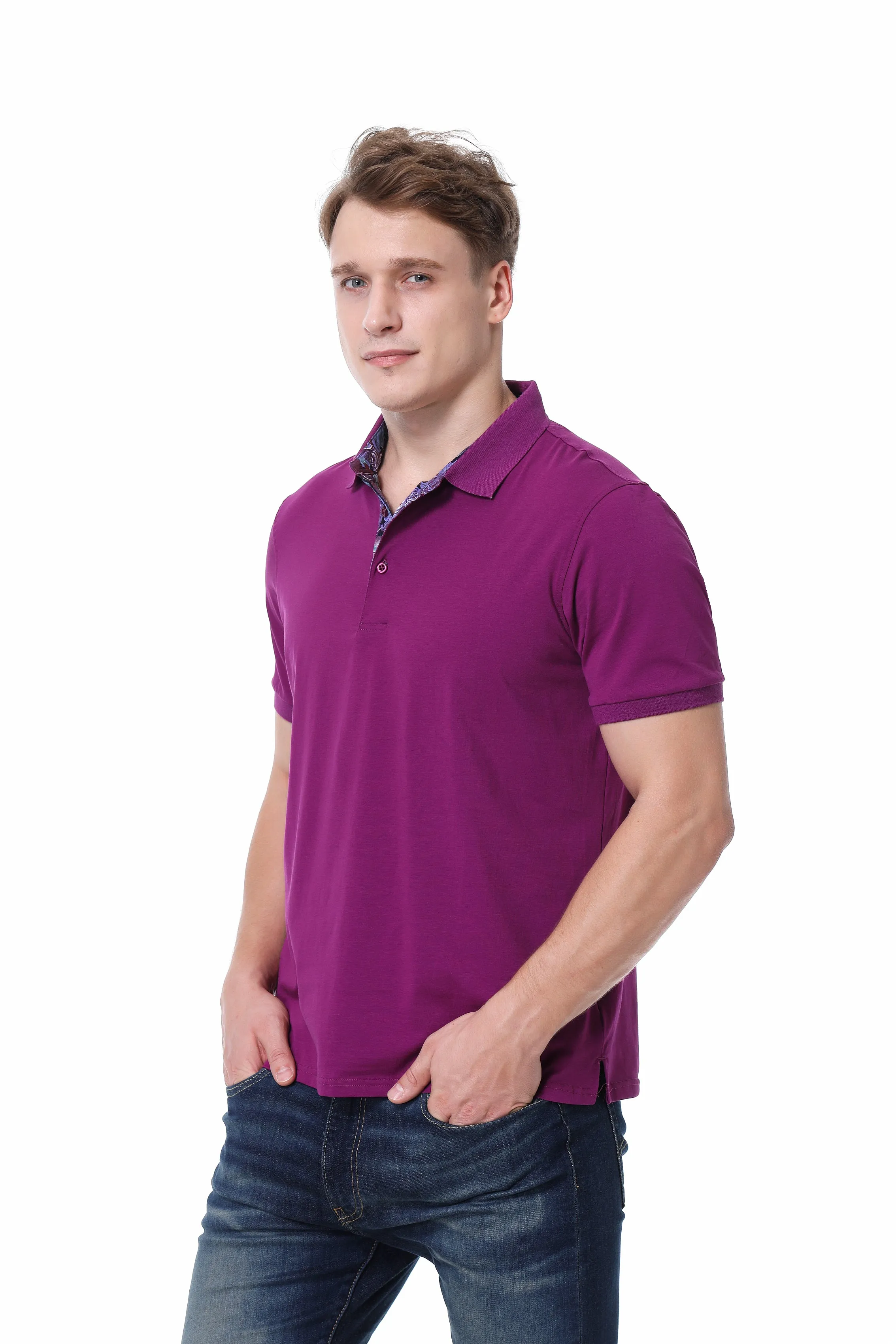 Duchamp Short Sleeve Purple Polo