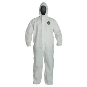 DuPont™ ProShield NexGen Coveralls, 5XL, Hood, Elastic Wrists/Ankles, Zip, Storm Flap, NG127SWH5X0025NP