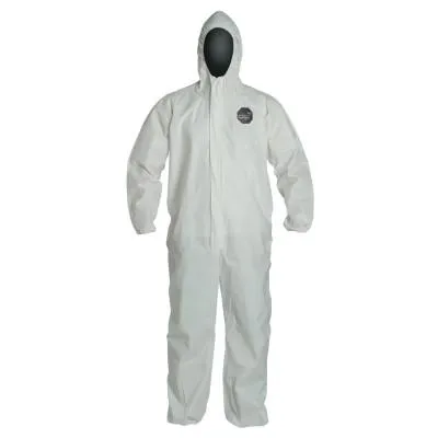 DuPont™ ProShield NexGen Coveralls, 5XL, Hood, Elastic Wrists/Ankles, Zip, Storm Flap, NG127SWH5X0025NP