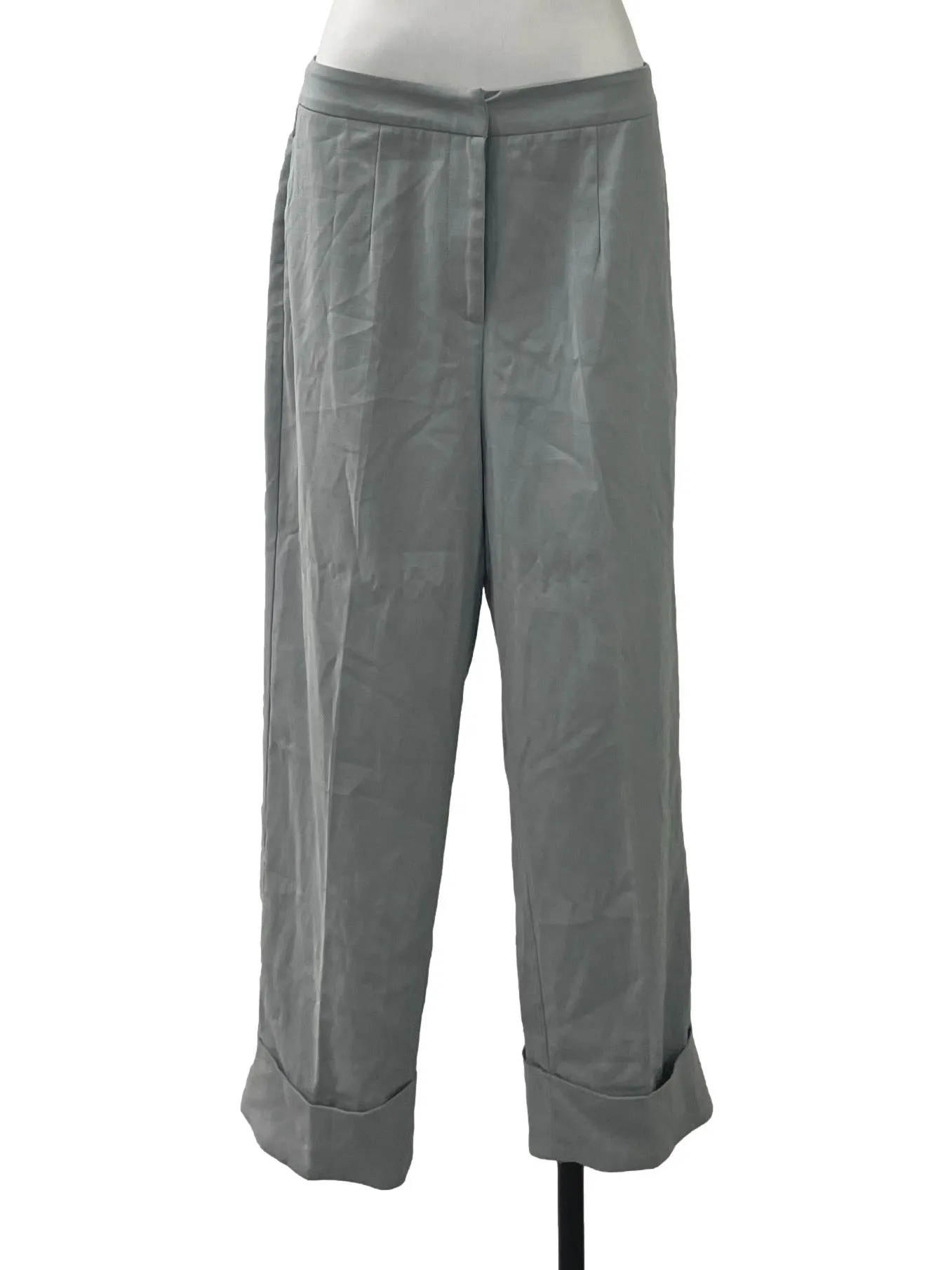 Dusty Blue Pleated Straight Pants LB