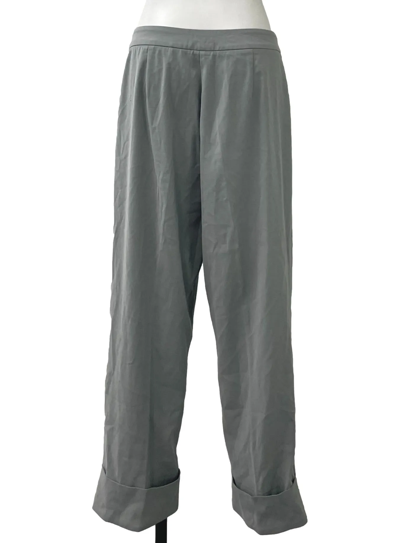 Dusty Blue Pleated Straight Pants LB
