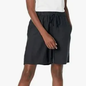 Eileen Fisher Linen Shorts. Black SZ 1X. Pull On. 8inch inseam. Drawstring.