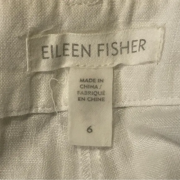 EILEEN FISHER Organic Linen Roll Up Classic Walking Shorts in White