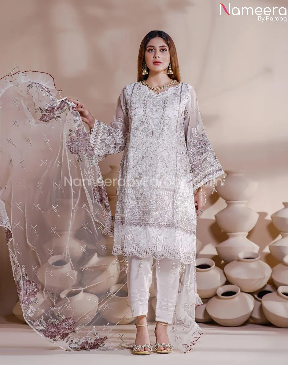 Elegant White Dress Pakistani by Designer 2021 #PF215