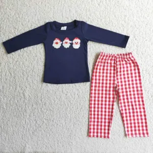 EMBROIDERY SANTA CLAUS BOYS OUTFIT