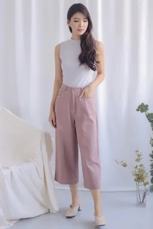 Everetti Denim Culottes In Pink
