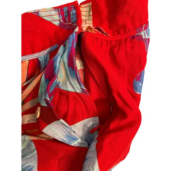FARM RIO Sweet Jungle Red Shorts in Ananas Red Print Sz L NWT