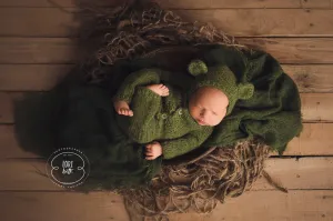 Footless Knitted Romper & Classic or Teddy Bonnet - more colors