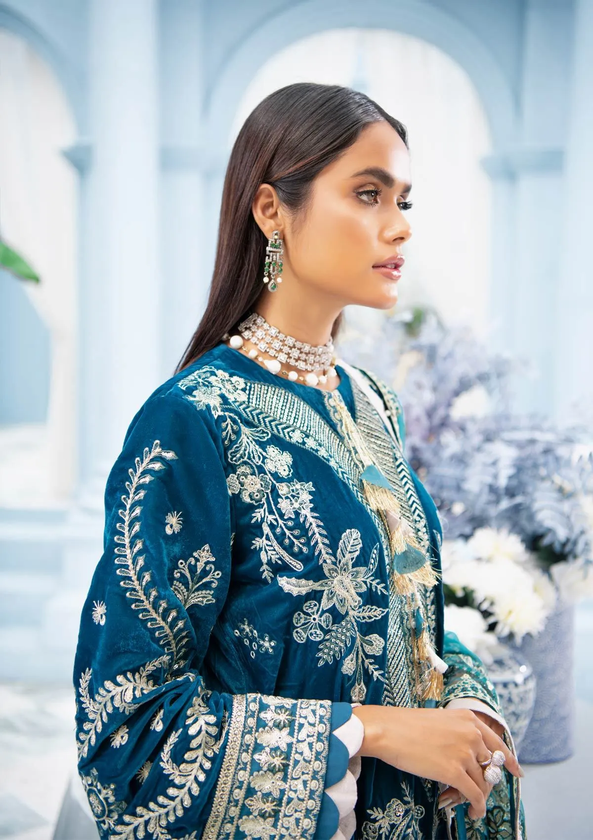 Formal Pakistani Shalwar Kameez in Teal Shade #PF269