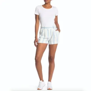 Frame Fine Stripe Linen Shorts, size 16 NWT