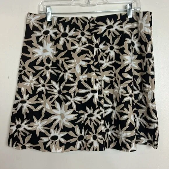 Frank &amp; Oak Floral Neutral Linen Blend The Printed Mini Skirt Skort