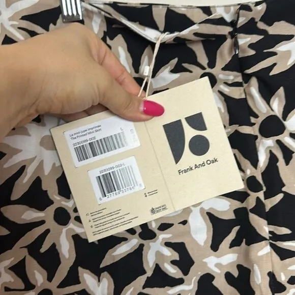 Frank &amp; Oak Floral Neutral Linen Blend The Printed Mini Skirt Skort