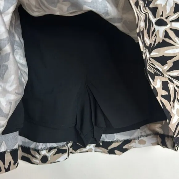 Frank &amp; Oak Floral Neutral Linen Blend The Printed Mini Skirt Skort