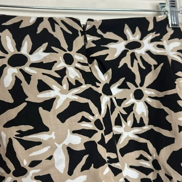 Frank &amp; Oak Floral Neutral Linen Blend The Printed Mini Skirt Skort