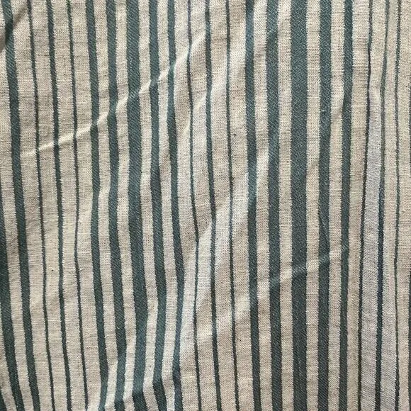FREE PEOPLE (NWT) Turquoise and Cream Striped Linen/Cotton Blend Skort, Size 10