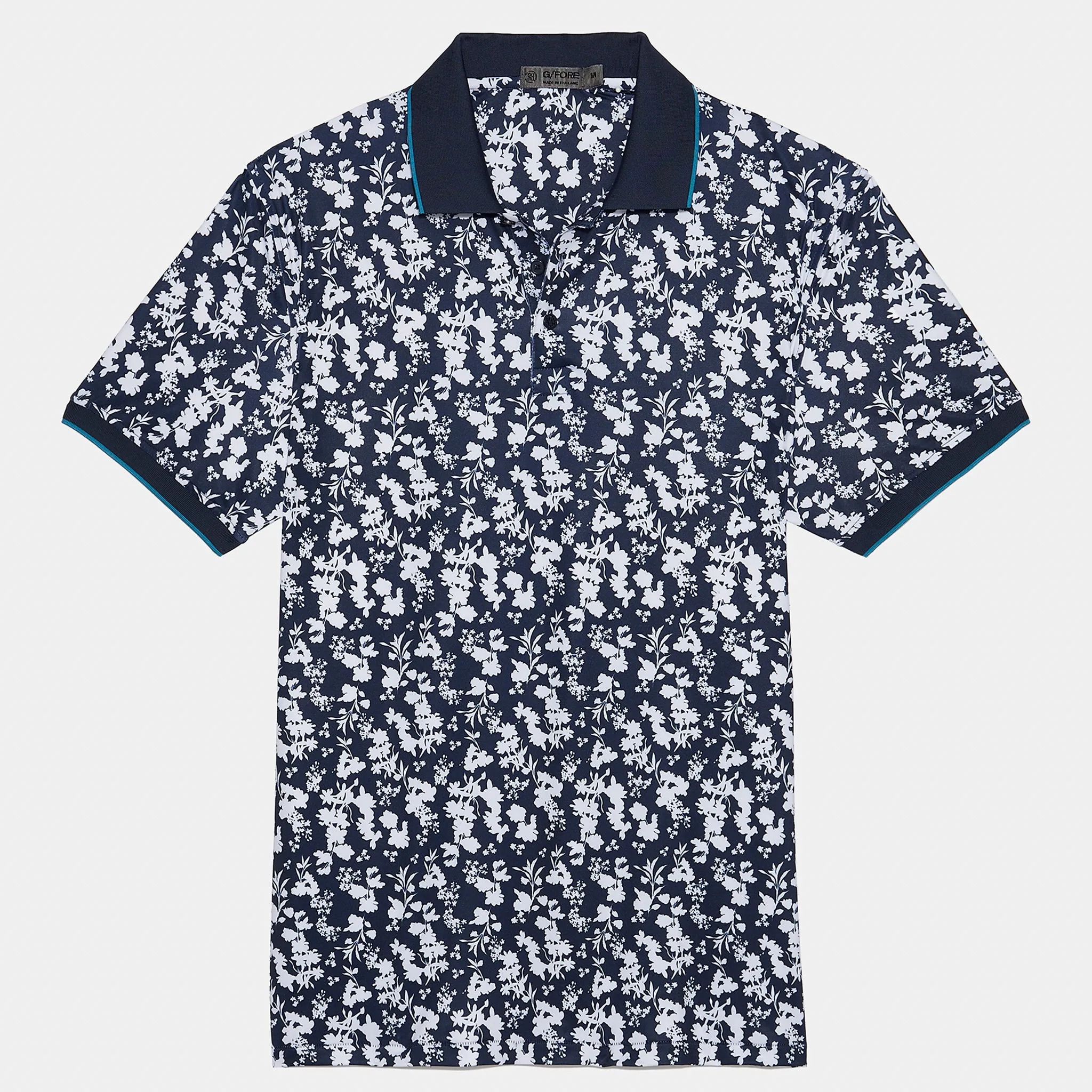 G/Fore Blossom Rib Collar Tech Jersey Tailored Fit Polo
