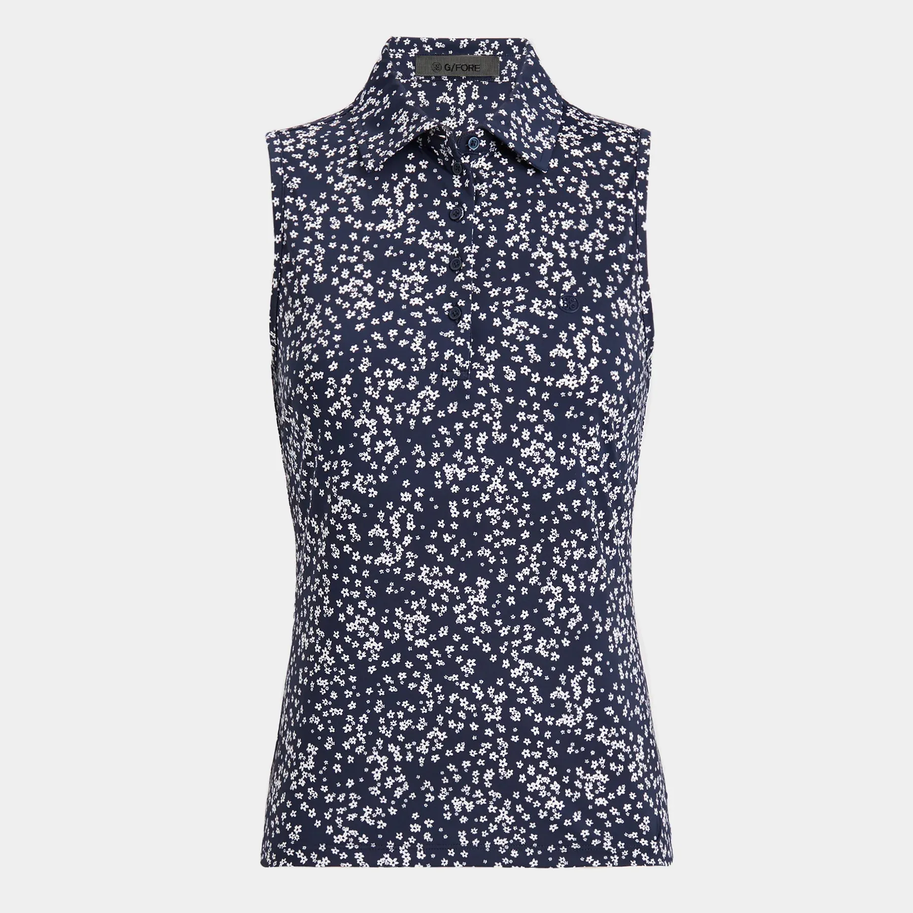 G/FORE WOMENS CHERRY BLOSSOM SILKY TECH NYLON SLEEVELESS POLO - TWILIGHT