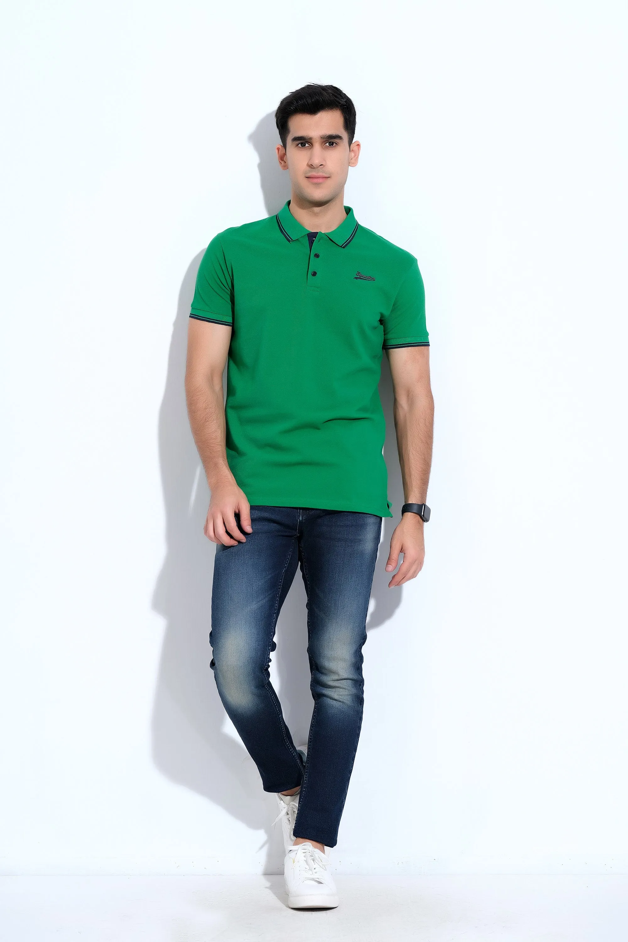 Green Half Sleeve Polos