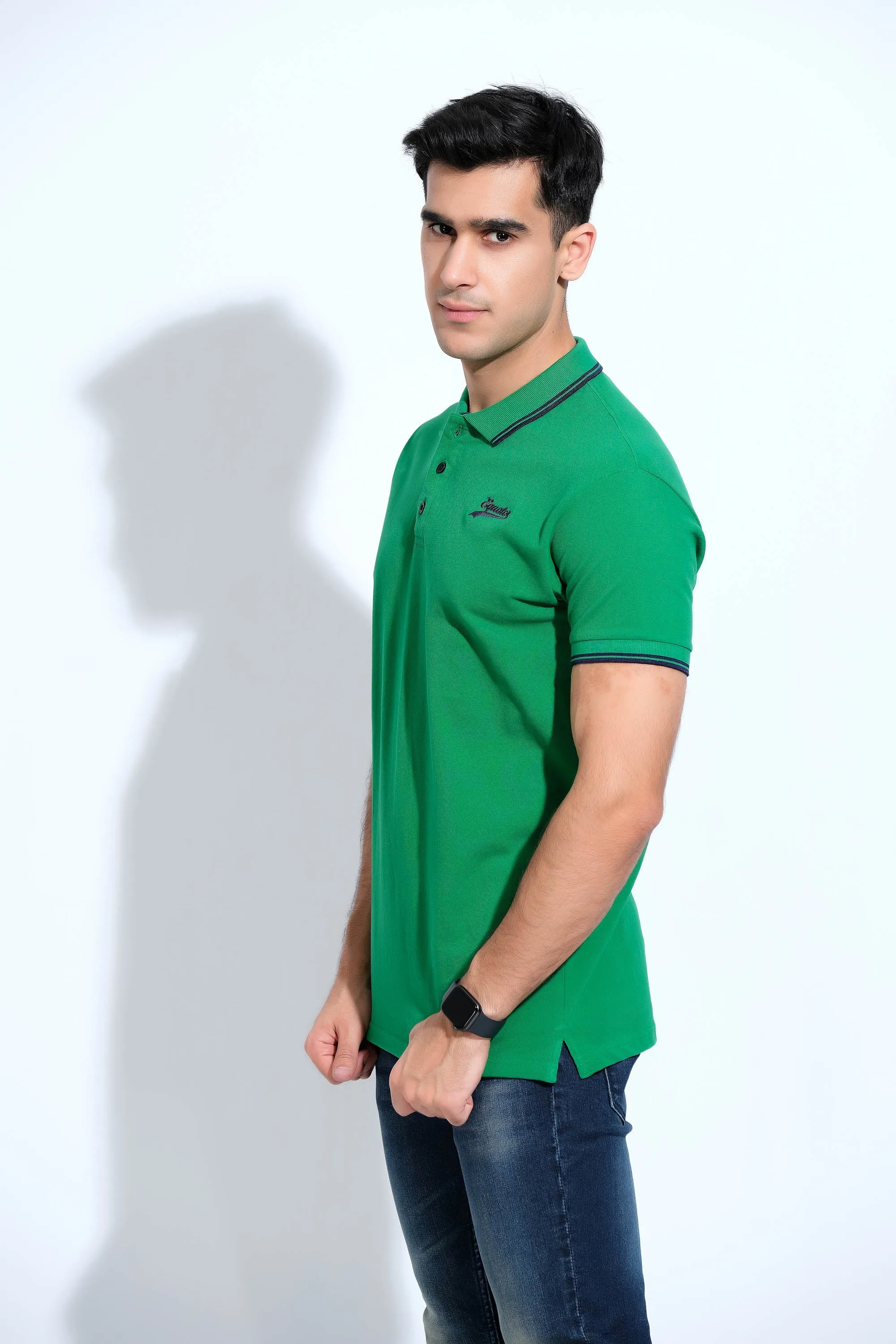 Green Half Sleeve Polos
