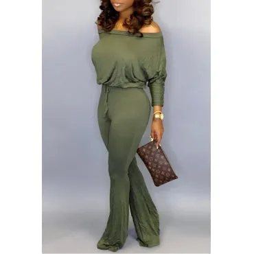 Her Shoulder-Out One Piece/Green