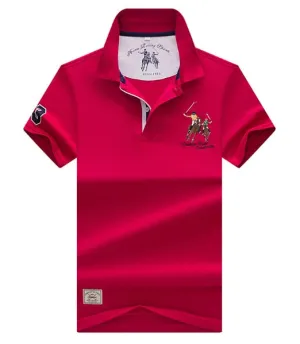 Hollirtiger polo men's Shirt Cartoon Embroidery men clothes 2019 Cotton Black White Red Jersey