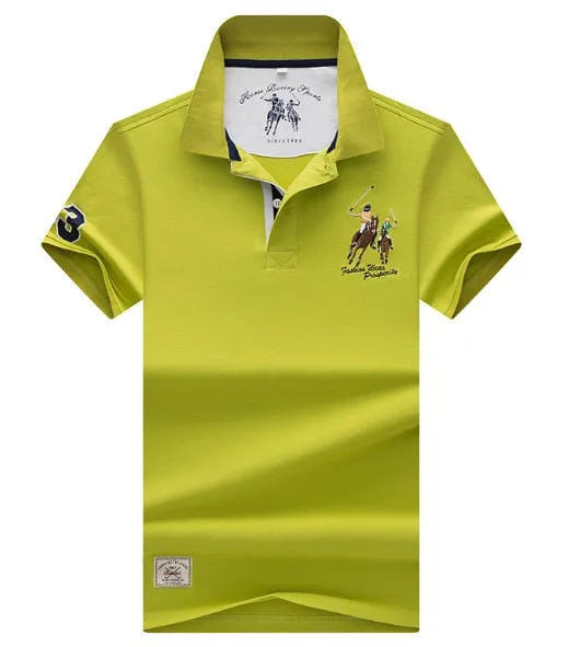 Hollirtiger polo men's Shirt Cartoon Embroidery men clothes 2019 Cotton Black White Red Jersey