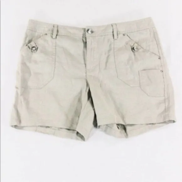 INC Crystal Natural Linen Walking Shorts NWT Pockets 4 xs International Concepts