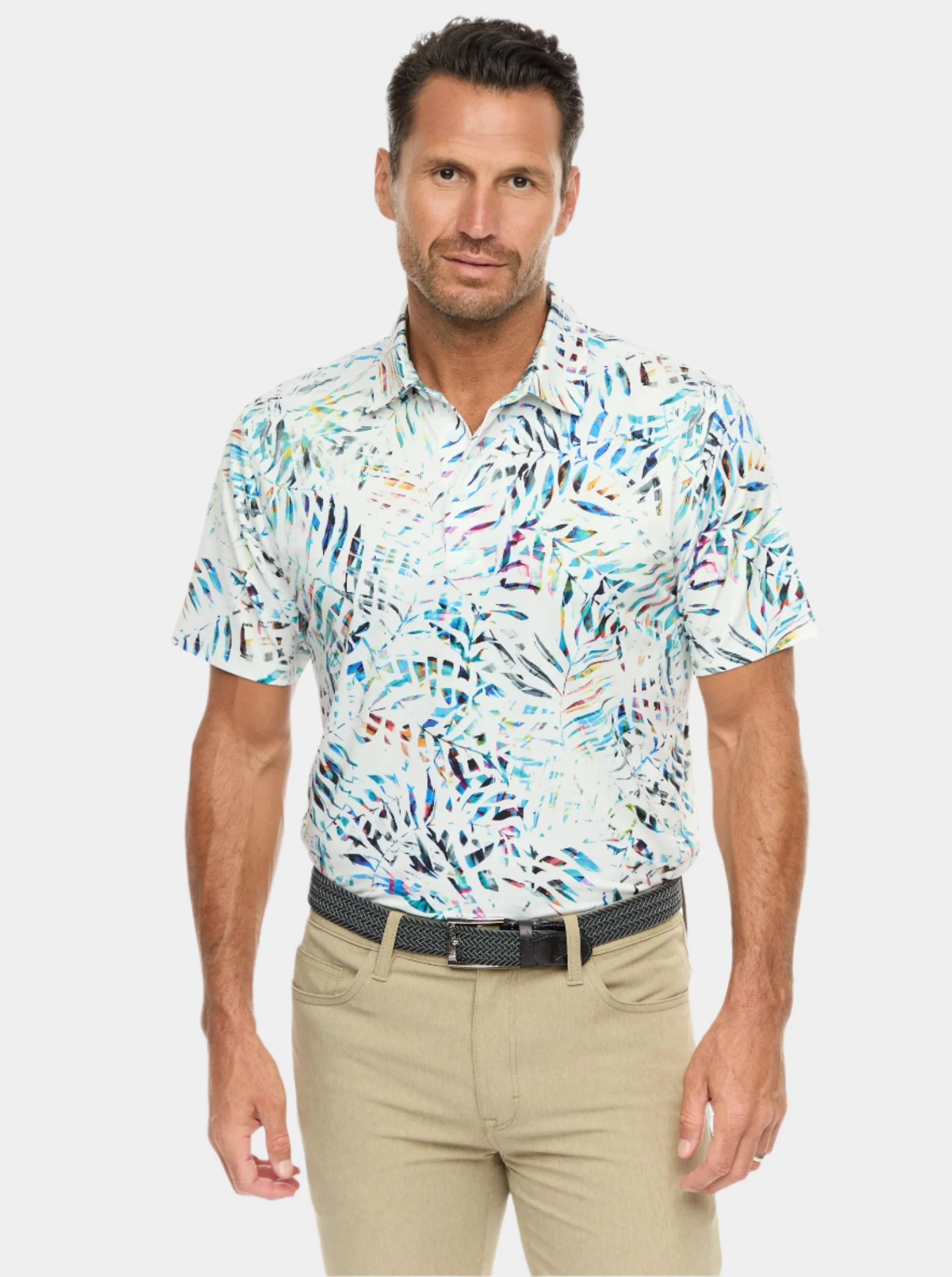 ISLAND PALM SHORT SLEEVE POLO