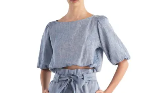 Ivette Skyblue Hemp Blouse-Verona Skyblue Hemp Pants ::RET