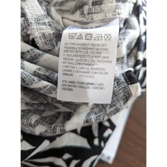 J JASON WU Linen Blend Romper Womens Size L Black Floral Sleeveless Shorts NWT