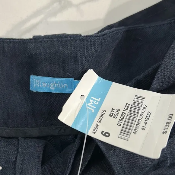 J. McLaughlin Navy Solid Abbie Shorts - 6 - NWT