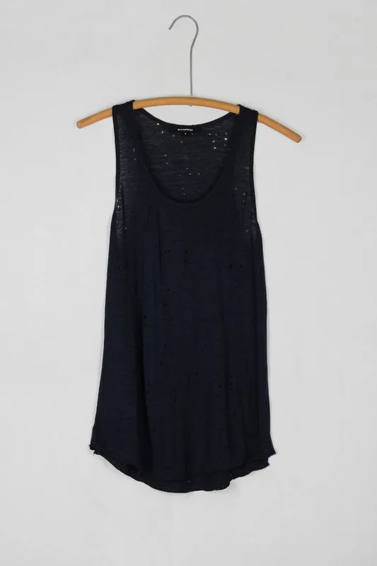 JADE DISTRESSED TANK BLK-