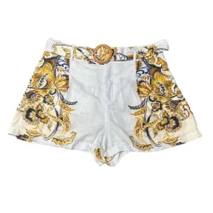 Joie 100% Linen Brocade Belted Shorts Size XL