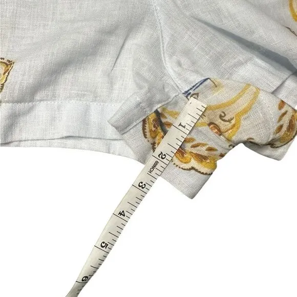 Joie 100% Linen Brocade Belted Shorts Size XL
