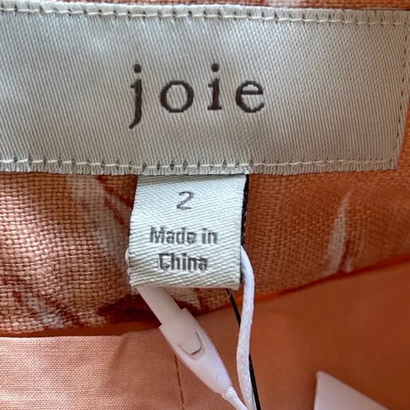 Joie Farron Linen Shorts Floral Blush Size 2