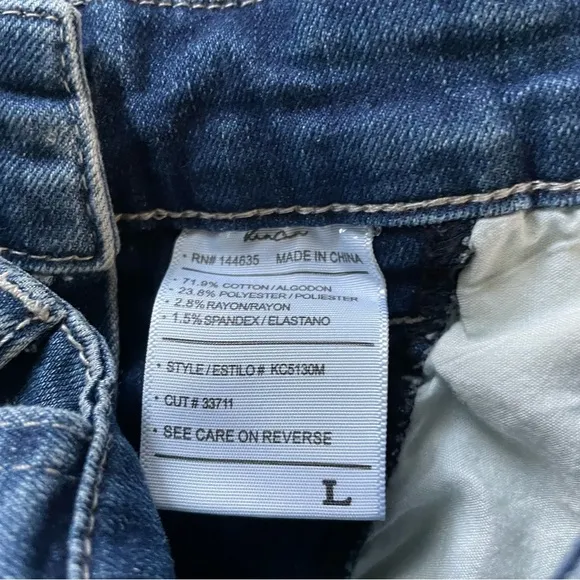 KanCan Denim Shortalls (overalls) Size Large Medium Wash