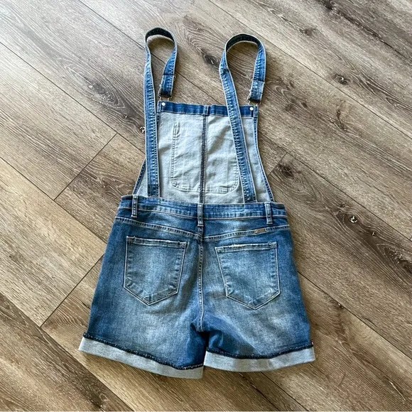 KanCan Denim Shortalls (overalls) Size Large Medium Wash