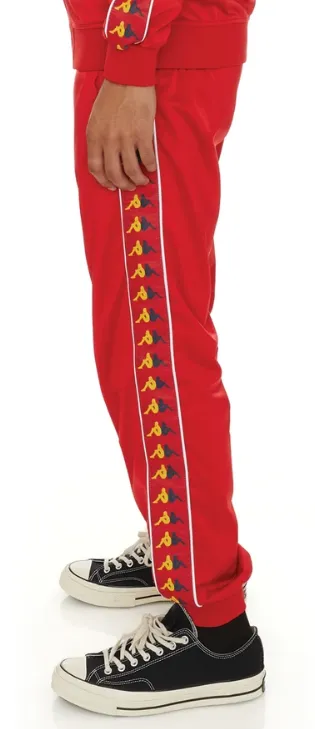 Kappa 222 BANDA TAGGART TRACKPANTS Red-Yellow Dk-Blue Dk-White 33144HW-A01