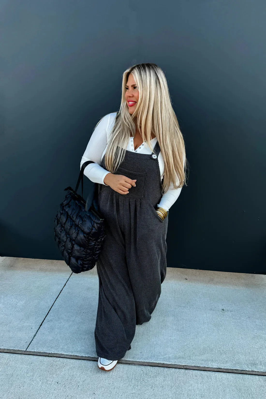 Karli Boho Overalls-Charcoal