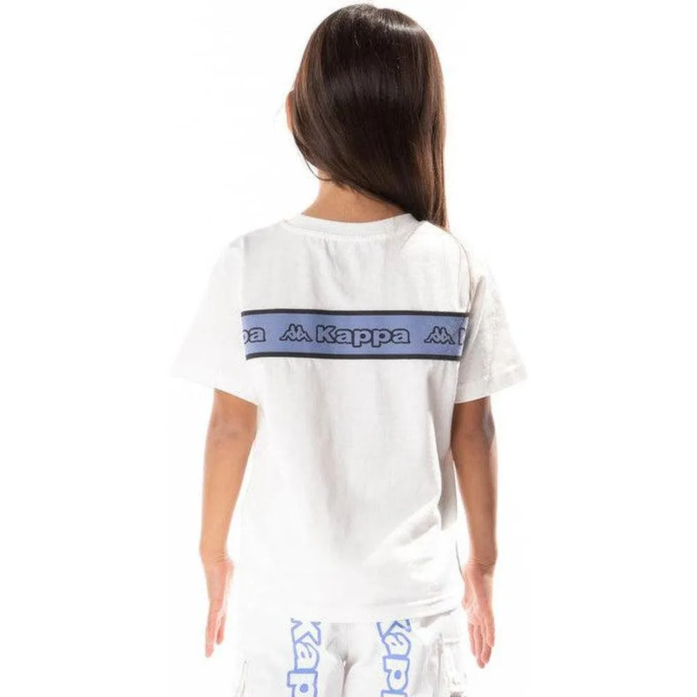 Kid's Logo Tape Erco T-shirt, White/Blue/Black