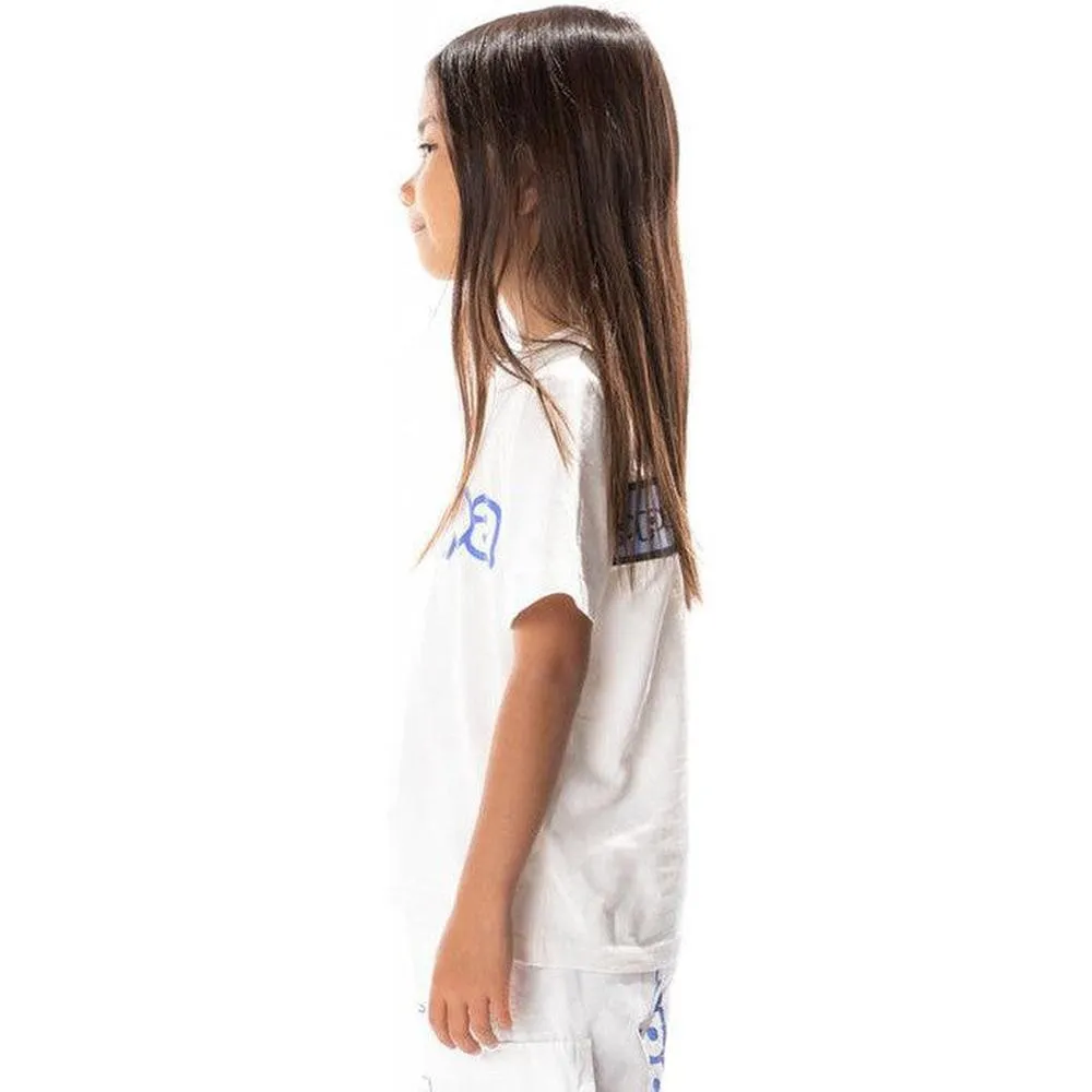 Kid's Logo Tape Erco T-shirt, White/Blue/Black