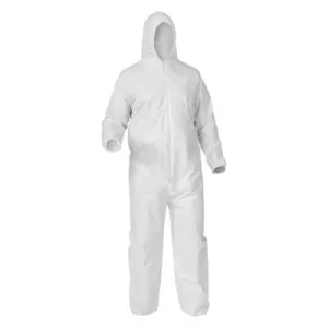 Kimberly-Clark Professional KLEENGUARD™ A35 Coveralls, White, Medium, Elastic, Zipper Front, 38948