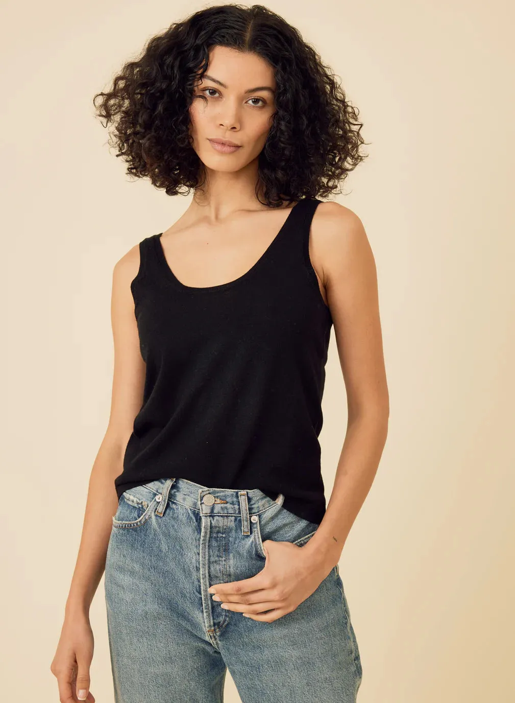 LAGUNA MERINO TANK IN BLACK