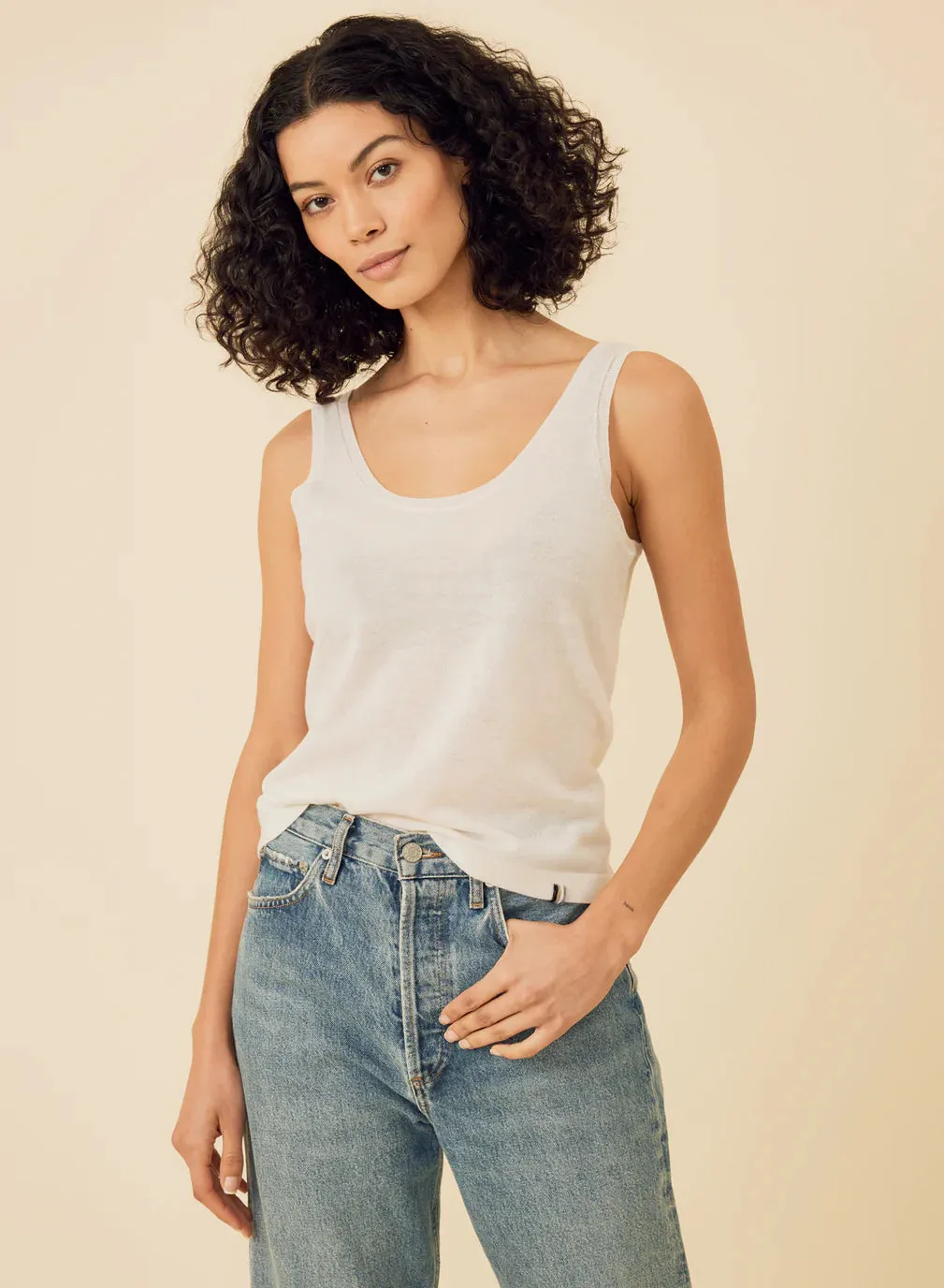 LAGUNA MERINO TANK IN IVORY