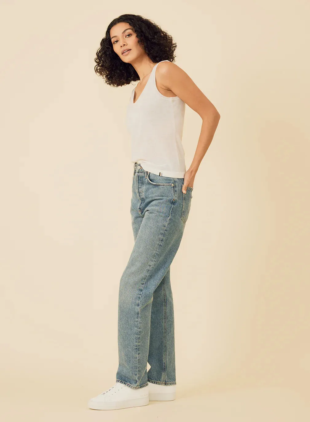 LAGUNA MERINO TANK IN IVORY