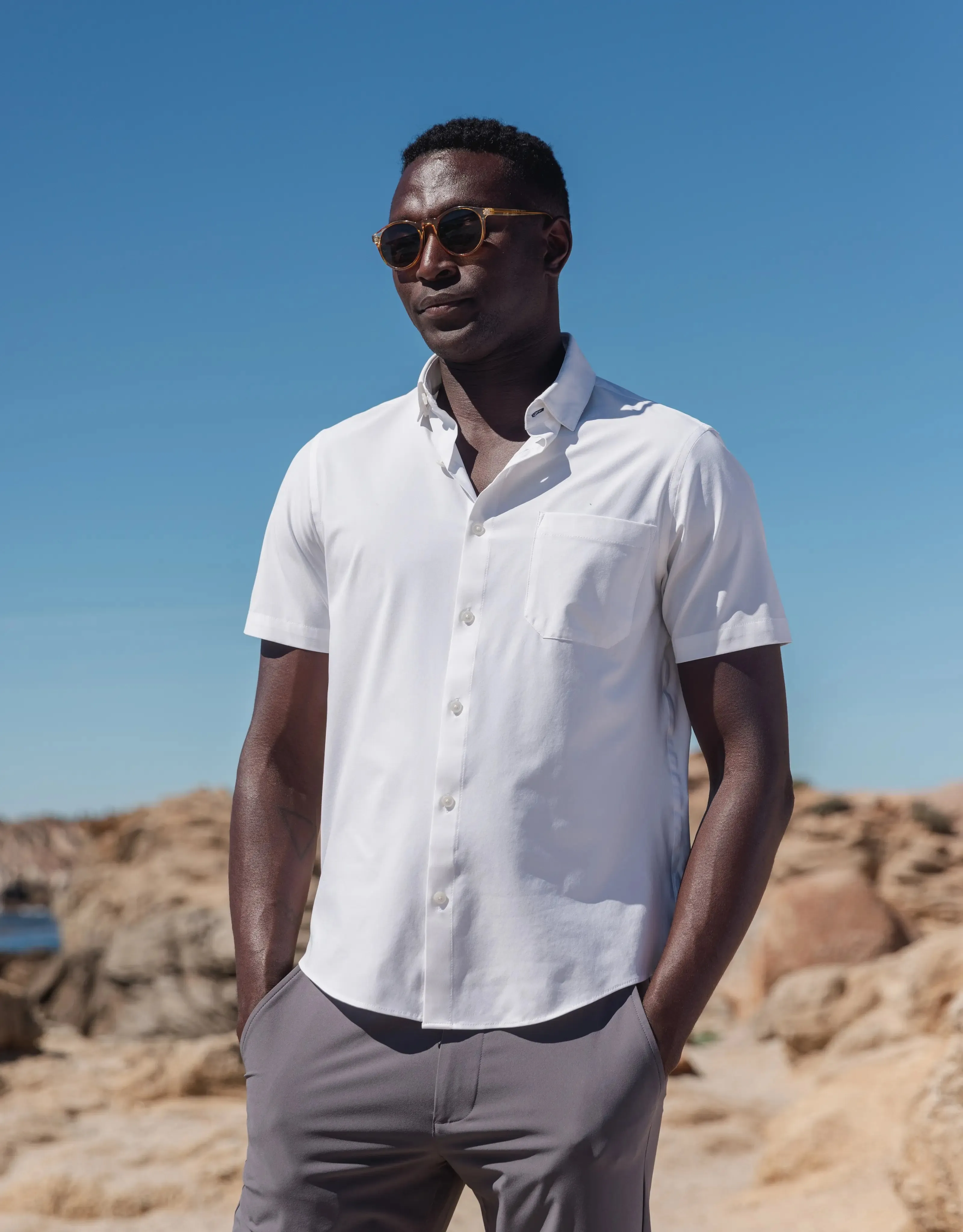 Leeward Short Sleeve - White Solid