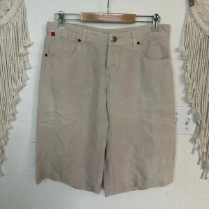 Level 99 Beige Tan Linen Culottes shorts Textured Shorts size 30