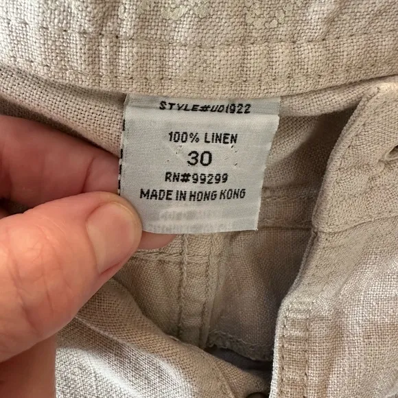 Level 99 Beige Tan Linen Culottes shorts Textured Shorts size 30